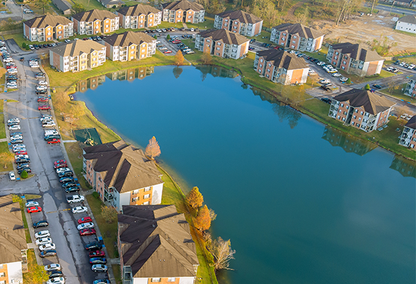 Aerial view of townhomes in Denham Springs, Louisiana